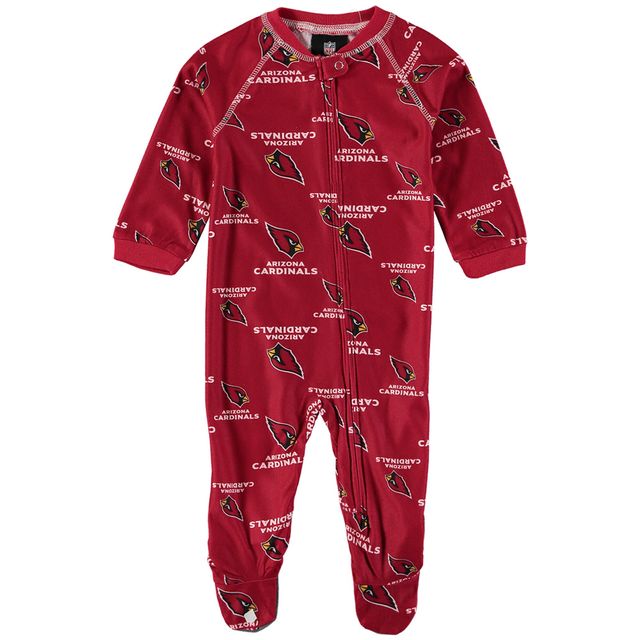 Infant Cardinal Arizona Cardinals Passepoil Raglan Full-Zip Sleeper