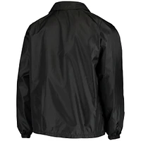 Men's Black Arizona Cardinals Coaches Classic Raglan Full-Snap Windbreaker Jacket