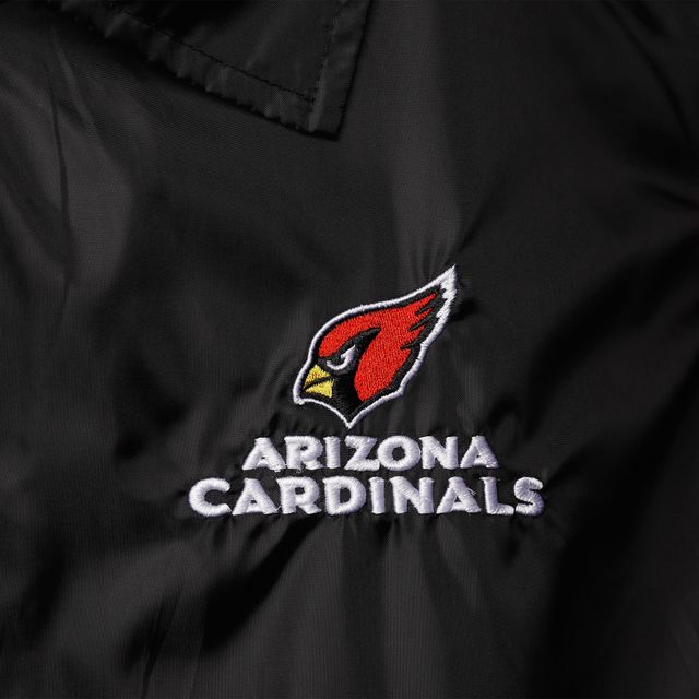 Coupe-vent raglan classique à boutons-pression pour homme des Arizona Cardinals Coaches noir