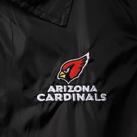 Men's Black Arizona Cardinals Coaches Classic Raglan Full-Snap Windbreaker Jacket