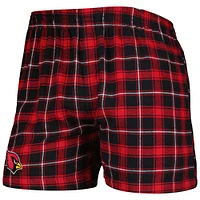 Men's Concepts Sport Black/Cardinal Arizona Cardinals Ledger Flannel Boxers
