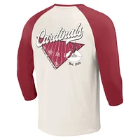 T-shirt à manches 3/4 raglan pour homme de la collection Darius Rucker Fanatics Cardinal/White Arizona Cardinals