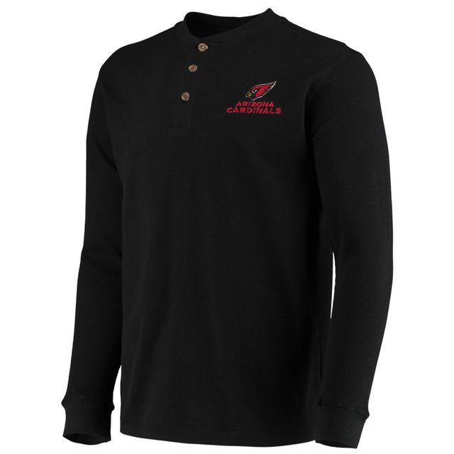 T-shirt à manches longues pour hommes Dunbrooke Arizona Cardinals Logo Maverick Thermal Henley noir