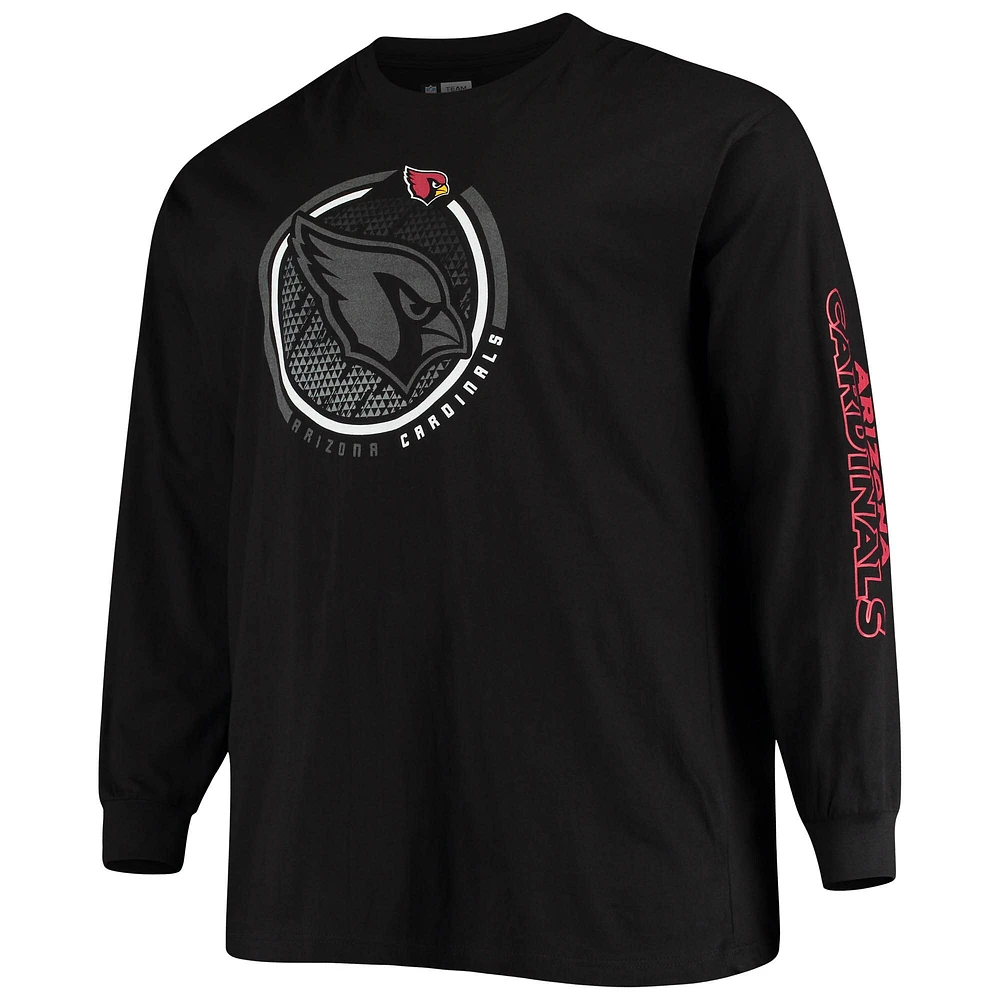 Men's Fanatics Black Arizona Cardinals Big & Tall Color Pop Long Sleeve T-Shirt