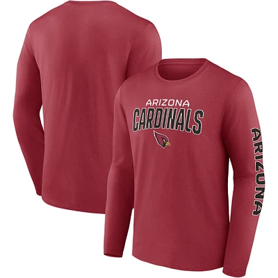 T-shirt à manches longues Fanatics Cardinal Arizona Cardinals Go the Distance pour hommes