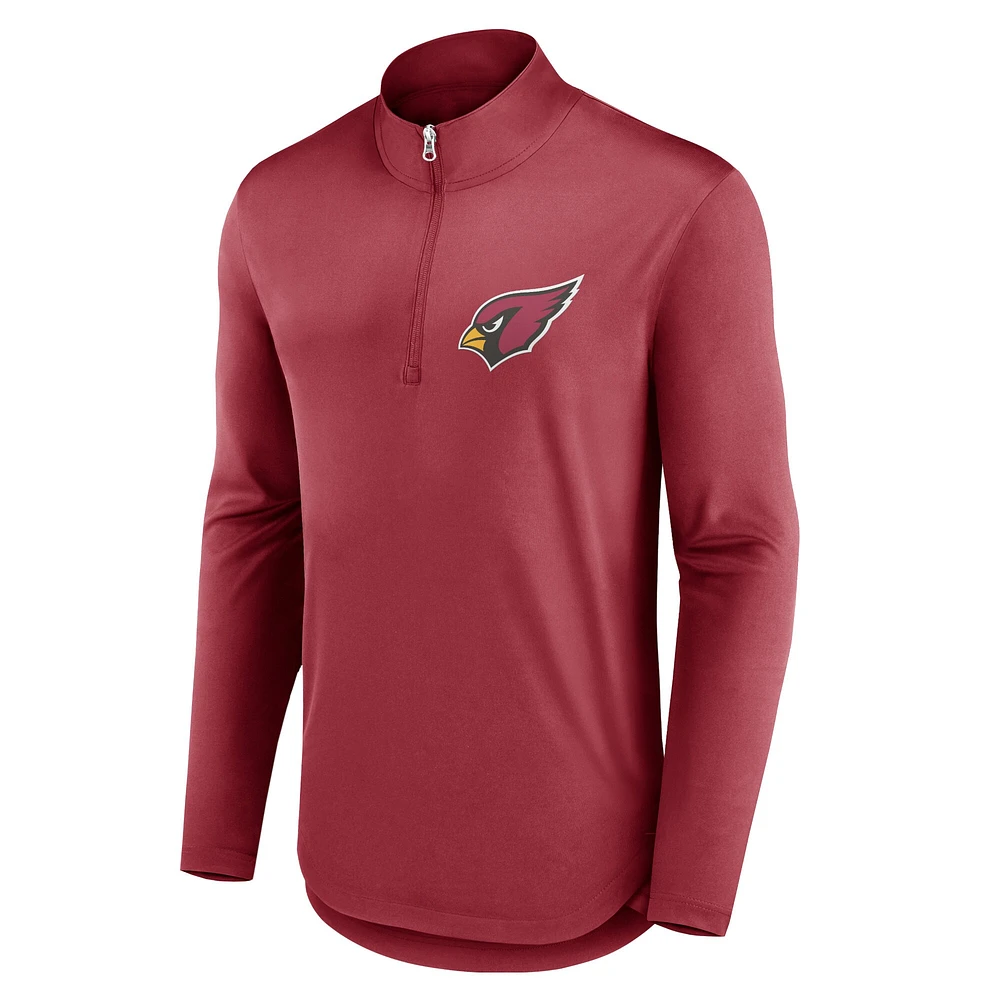 Men's Fanatics Cardinal Arizona Cardinals Quarterback Quarter-Zip Top