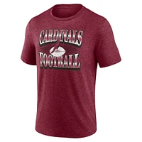 Men's Fanatics Heather Cardinal Arizona Cardinals Extreme Tackle Tri-Blend T-Shirt