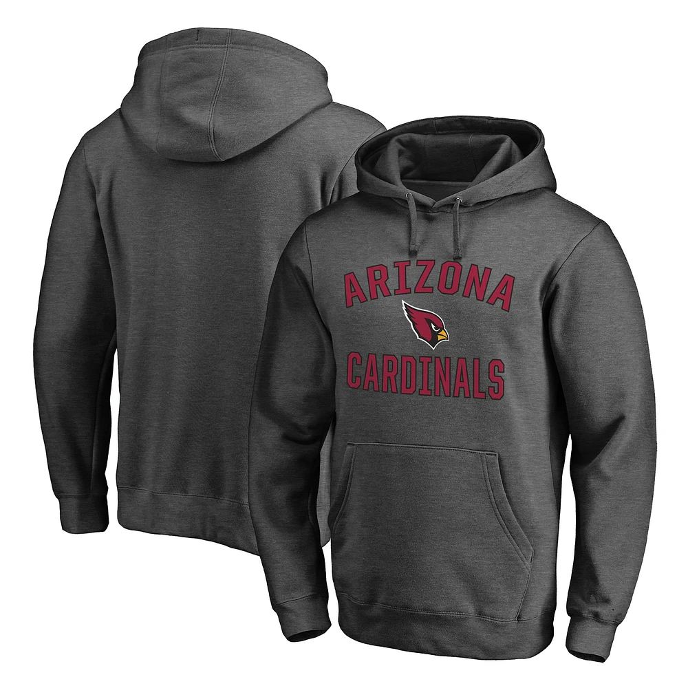 Sweat à capuche ajusté Fanatics Heather Charcoal pour hommes des Cardinals de l'Arizona Victory Arch