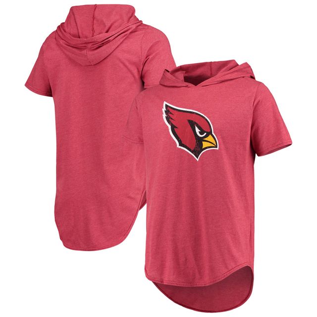 Majestic Threads Cardinal Arizona Cardinals Logo principal T-shirt à capuche en trois mélanges pour homme