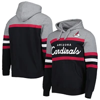 Men's Mitchell & Ness Black/Heathered Gray Arizona Cardinals Head Coach Pullover Hoodie