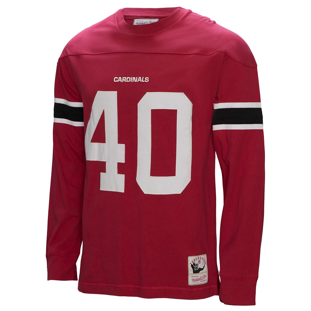 Men's Mitchell & Ness Pat Tillman Cardinal Arizona Cardinals Throwback Retired Player Name Number Long Sleeve Top