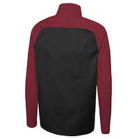 Men's New Era Black Arizona Cardinals Combine Authentic O-Line Raglan Half-Zip Jacket