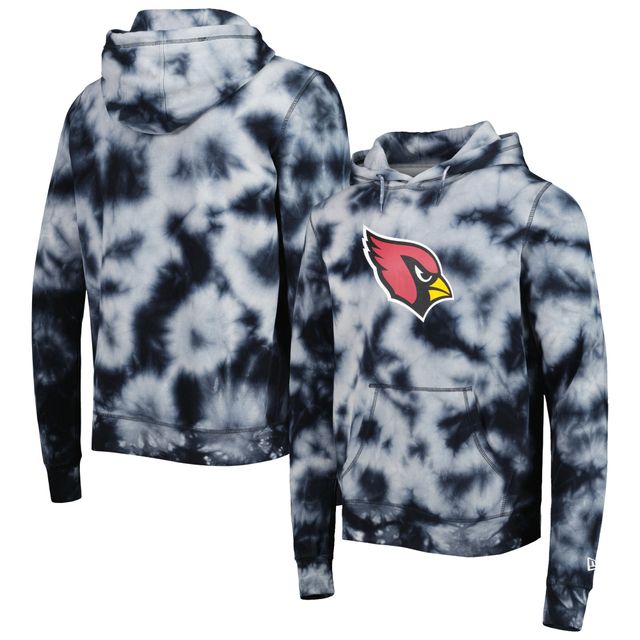 Chandail à capuchon noir motif tie-dye Arizona Cardinals Team New Era pour homme