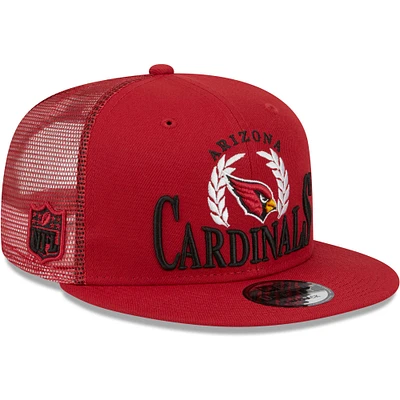 Casquette New Era Cardinal Arizona Cardinals Collegiate Trucker 9FIFTY Snapback pour homme
