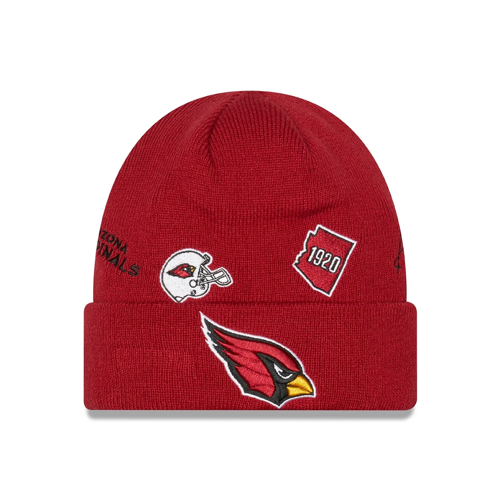 Men's New Era Cardinal Arizona Cardinals Identity Cuffed Knit - Hat
