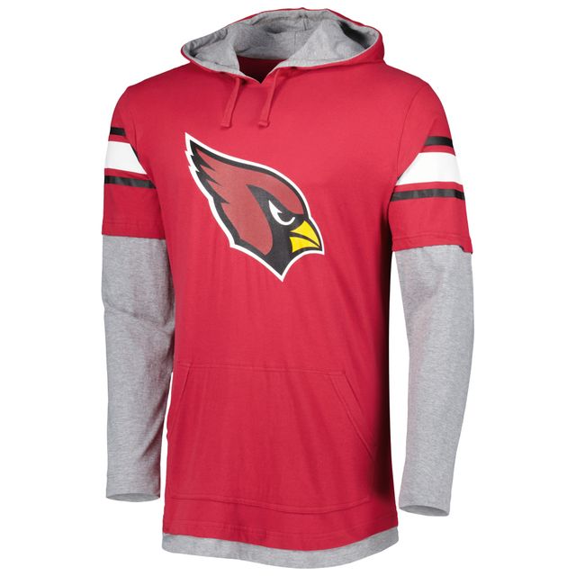 T-shirt à capuche manches longues Cardinal Arizona Cardinals New Era pour homme