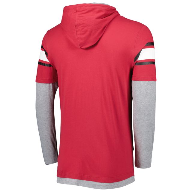 T-shirt à capuche manches longues Cardinal Arizona Cardinals New Era pour homme