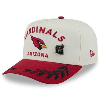 Casquette ajustée New Era 59FIFTY pour homme, couleur crème/cardinal, Arizona Cardinals, repêchage NFL 2025