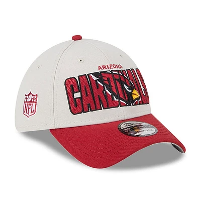 Casquette flex New Era Arizona Cardinals 2023 NFL Draft 39THIRTY crème pour homme