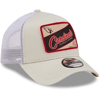 Men's New Era Khaki/White Arizona Cardinals Happy Camper A-Frame Trucker 9FORTY Snapback Hat