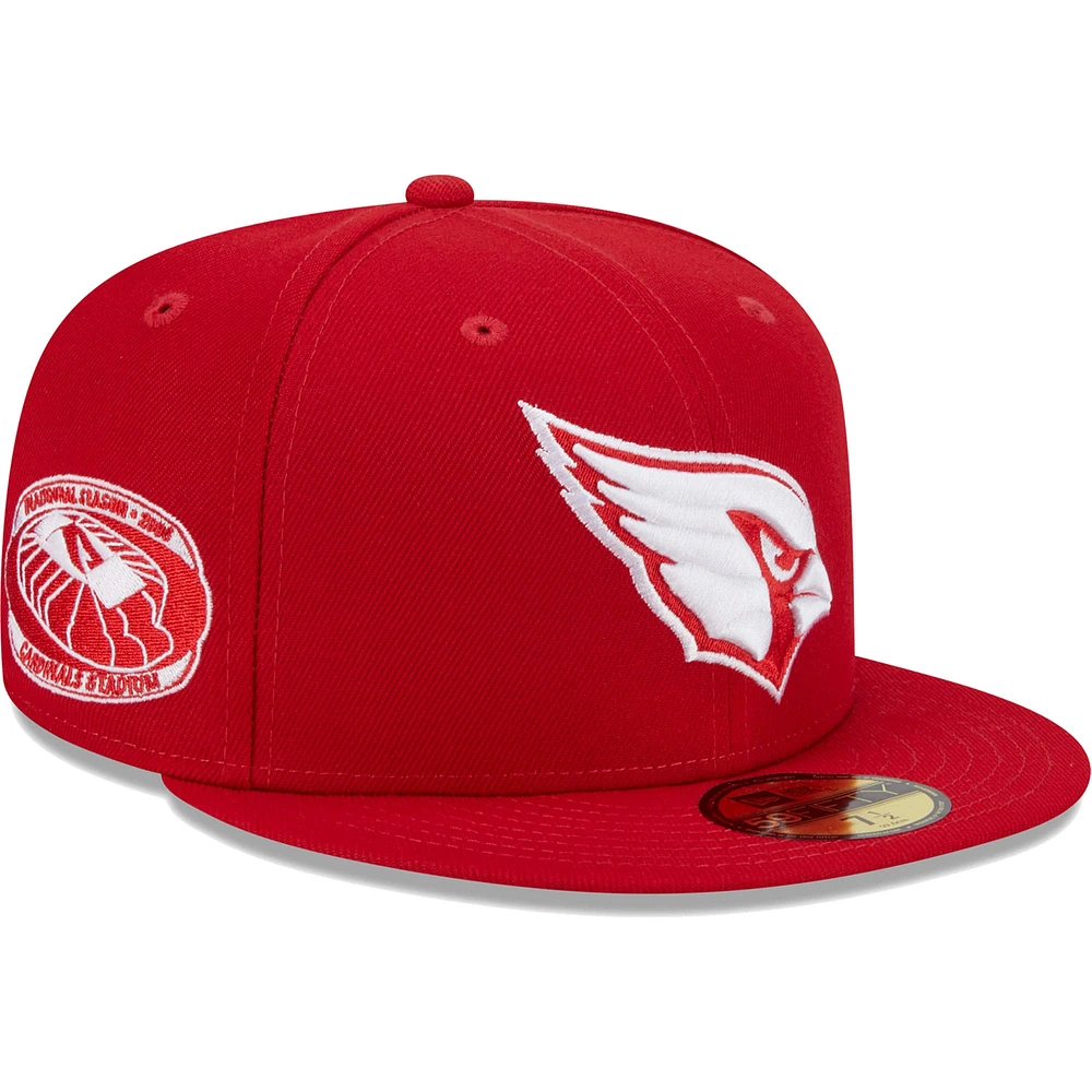 Casquette ajustée 59FIFTY pour homme New Era Scarlet Arizona Cardinals 2006 Inaugural Season Main Patch