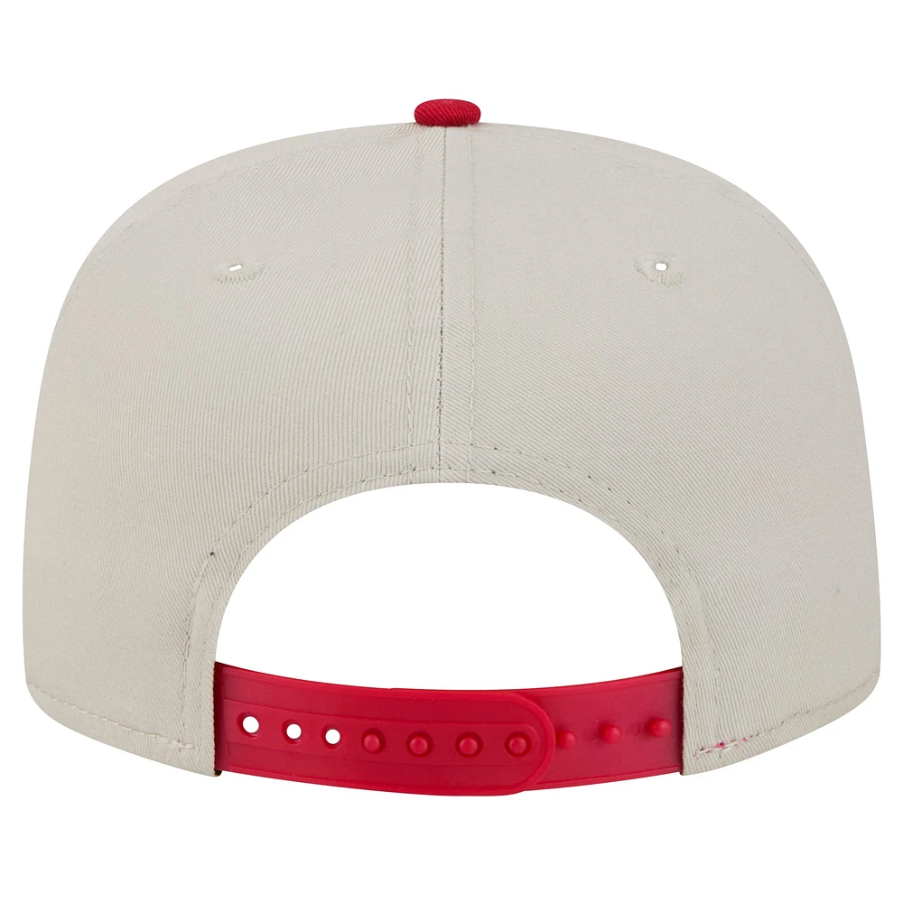 Men's New Era Stone/Cardinal Arizona Cardinals Athletic Golfer Snapback Hat