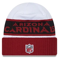 Men's New Era  White/Cardinal Arizona Cardinals 2023 Sideline Tech Cuffed Knit Hat