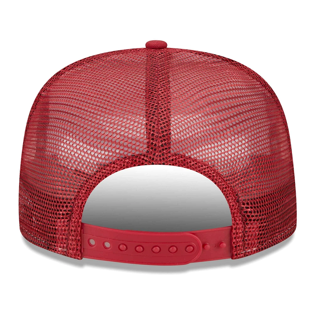 Men's New Era White/Cardinal Arizona Cardinals Banger 9FIFTY Trucker Snapback Hat