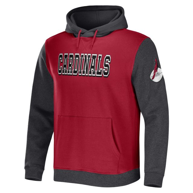 Collection NFL x Darius Rucker pour hommes par Fanatics Cardinal/Charcoal Arizona Cardinals Sweat à capuche color block