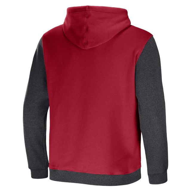 Collection NFL x Darius Rucker pour hommes par Fanatics Cardinal/Charcoal Arizona Cardinals Sweat à capuche color block