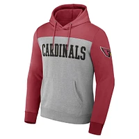 Sweat à capuche blocs de couleurs pour homme la collection NFL x Darius Rucker Fanatics, gris chiné, Arizona Cardinals