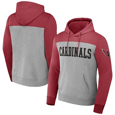 Sweat à capuche blocs de couleurs pour homme la collection NFL x Darius Rucker Fanatics, gris chiné, Arizona Cardinals