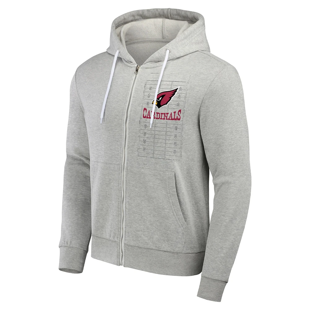 Men's NFL x Darius Rucker Collection by Fanatics Heather Gray Arizona Cardinals Domestic Full-Zip Hoodie