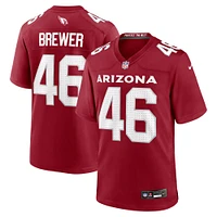 Maillot de match d'équipe Nike Aaron Brewer Cardinal Arizona Cardinals pour homme