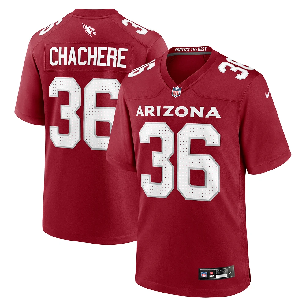 Men's Nike Andre Chachere Cardinal Arizona Cardinals Team Game Jersey