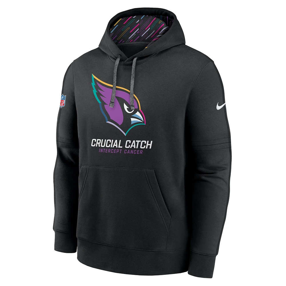 Men's Nike Black Arizona Cardinals 2024 NFL Crucial Catch Club Pullover Hoodie