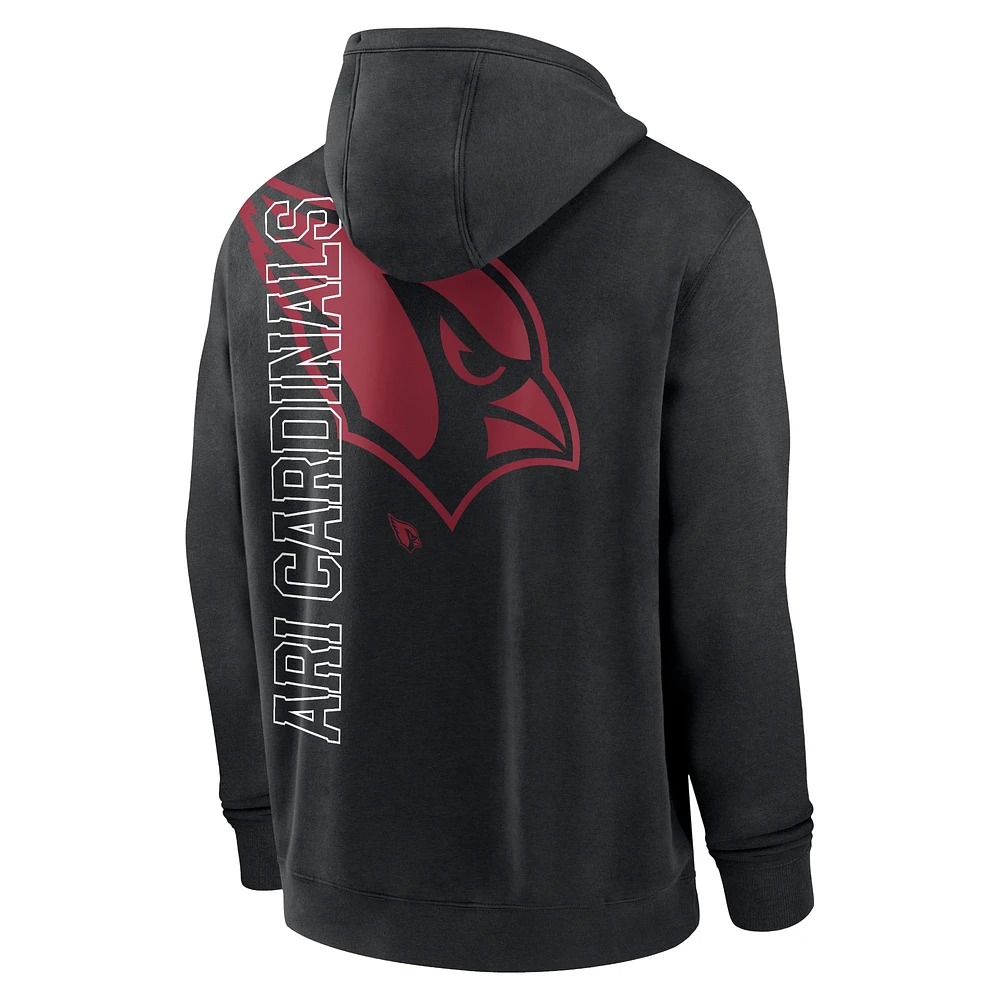 Sweat à capuche logo superposé Nike Arizona Cardinals noir pour homme