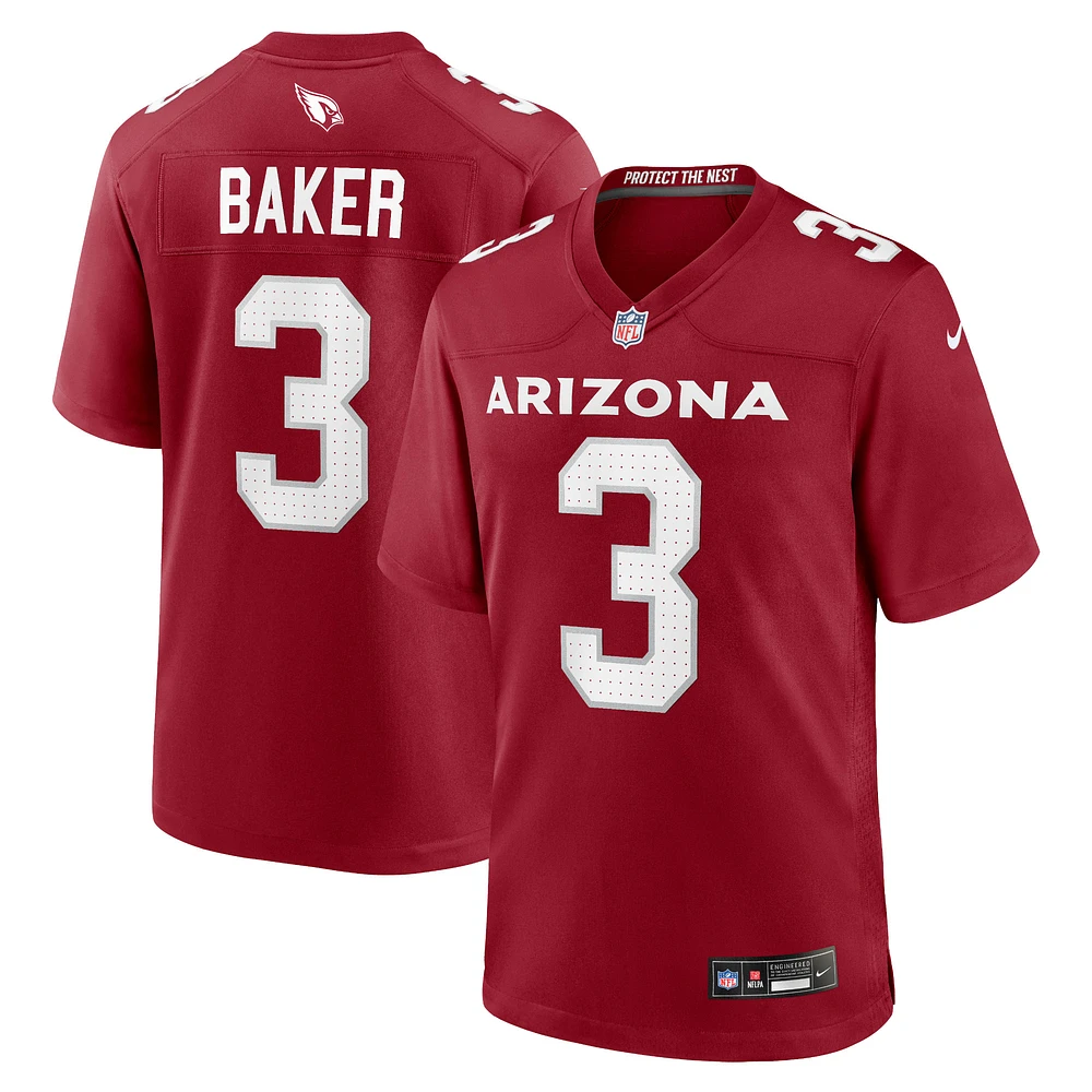 Maillot de joueur match Nike Budda Baker Cardinal des Arizona Cardinals pour homme