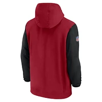 Men's Nike Cardinal/Black Arizona Cardinals 2024/25 Sideline Pre-Game Player 1/2-Zip Hoodie Jacket