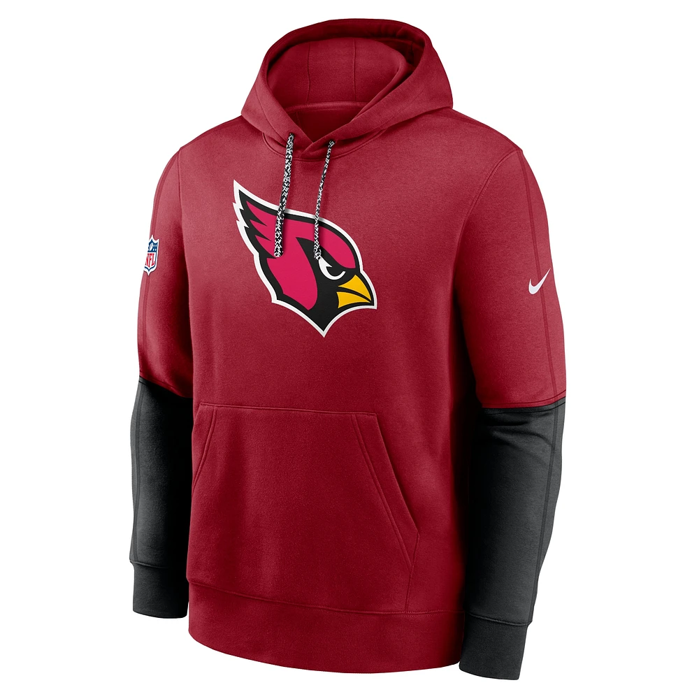 Men's Nike Cardinal Arizona Cardinals 2024 Sideline Club Pullover Hoodie