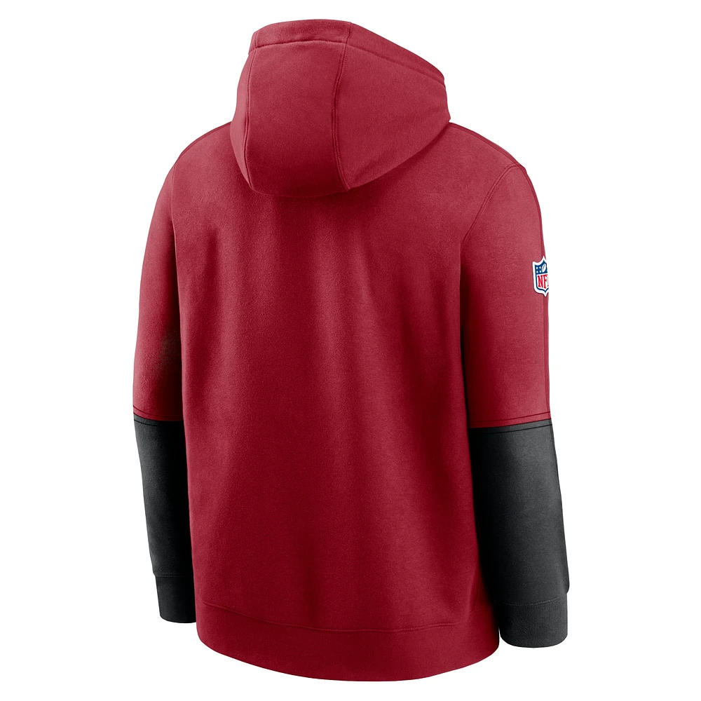 Men's Nike Cardinal Arizona Cardinals 2024 Sideline Club Pullover Hoodie