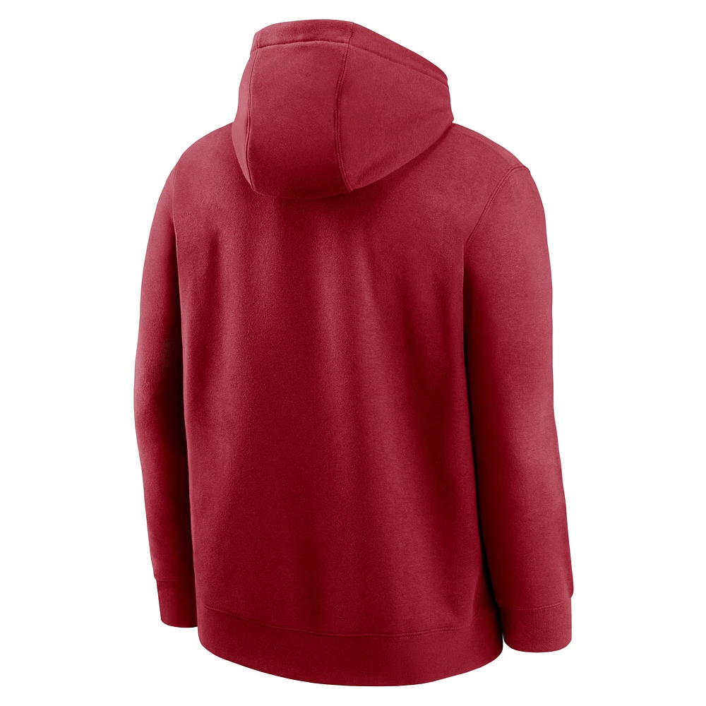 Men's Nike Cardinal Arizona Cardinals Club Logo Pullover Hoodie