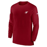 T-shirt à manches longues Nike Cardinal Arizona Cardinals Sideline Coach Performance pour homme