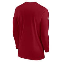 T-shirt à manches longues Nike Cardinal Arizona Cardinals Sideline Coach Performance pour homme