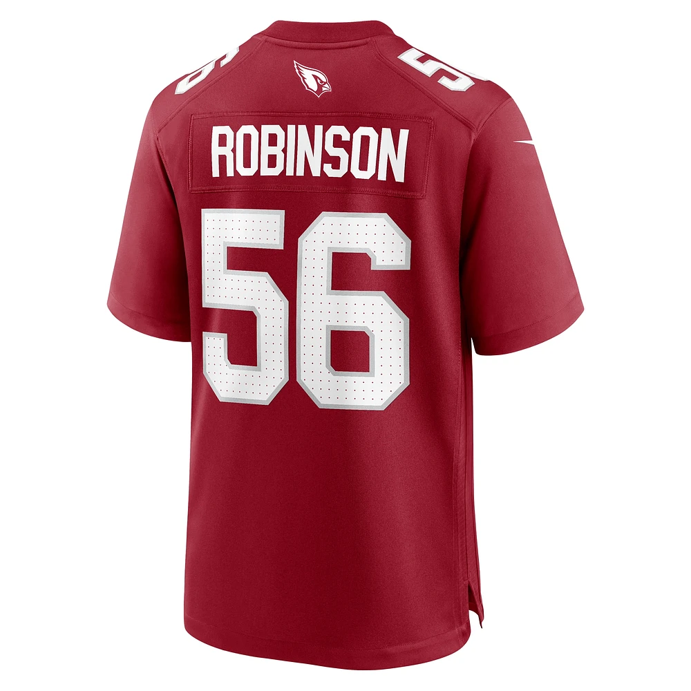 Maillot de jeu joueur Nike Darius Robinson Cardinal Arizona Cardinals pour homme
