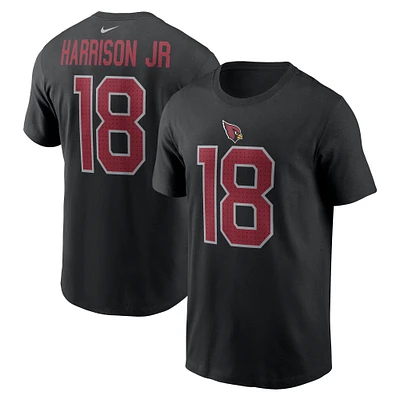 T-shirt Nike Marvin Harrison Jr. noir pour homme, avec nom et numéro de joueur des Cardinals l'Arizona