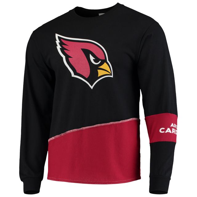 Refried Apparel Noir/Cardinal Arizona Cardinals T-shirt à manches longues angle recyclé durable pour homme