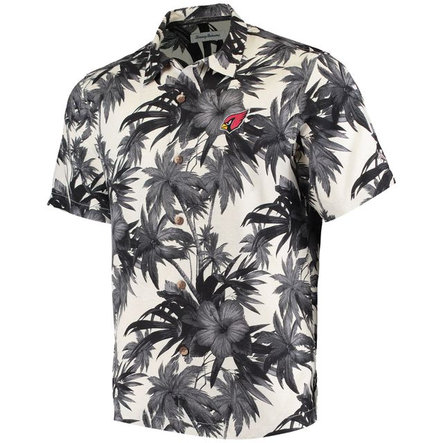Chemise boutonnée Tommy Bahama pour homme Arizona Cardinals Sport Harbor Island Hibiscus Camp noir