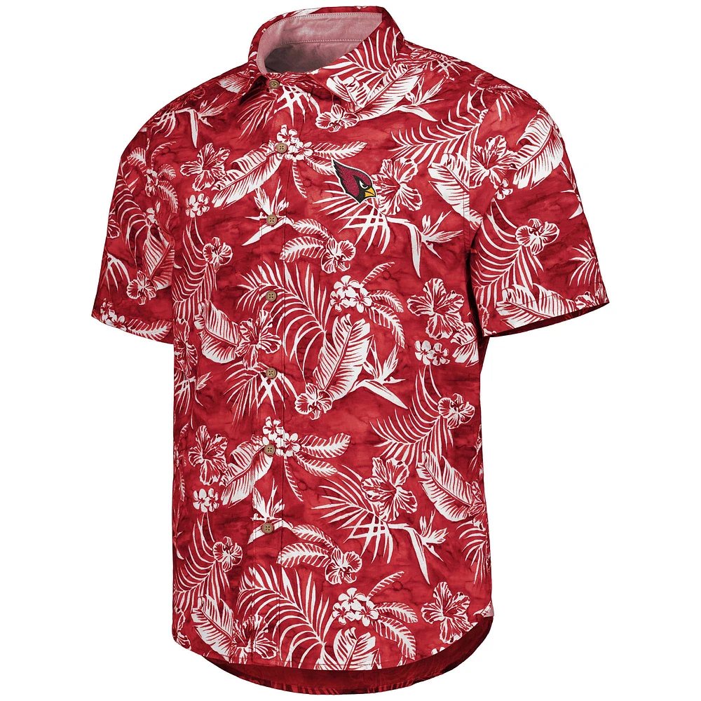 Men's Tommy Bahama Cardinal Arizona Cardinals Aqua Lush Full-Button Shirt