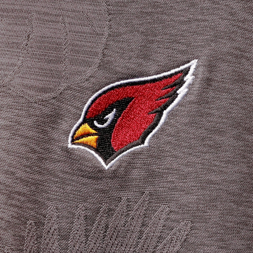 Men's Tommy Bahama Charcoal Arizona Cardinals Palm Coast Delray Frond Allover IslandZone Polo